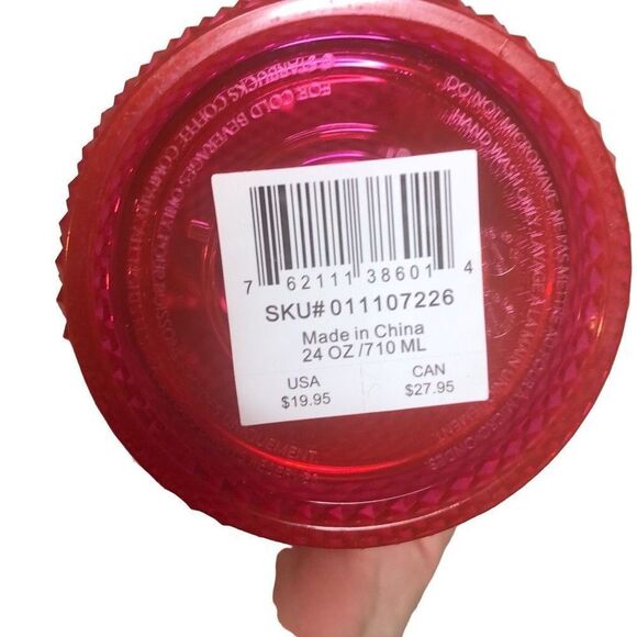 Starbucks Hot Pink Studded Tumbler 2019 Holiday 24 Oz Cup NWT - Picture 3 of 3